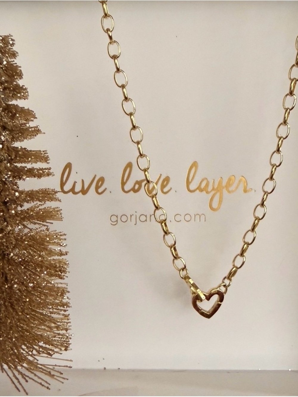 Gorjana Gold Open Heart Link Necklace